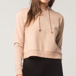 Women’s Full Tilt Cropped Tan Hoodie